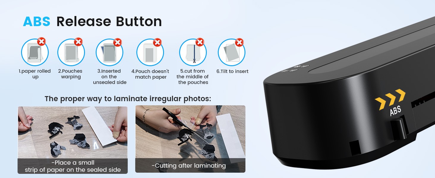 Laminator Machine, A4 Laminators Hot & Cold with 20 Laminating Sheets and