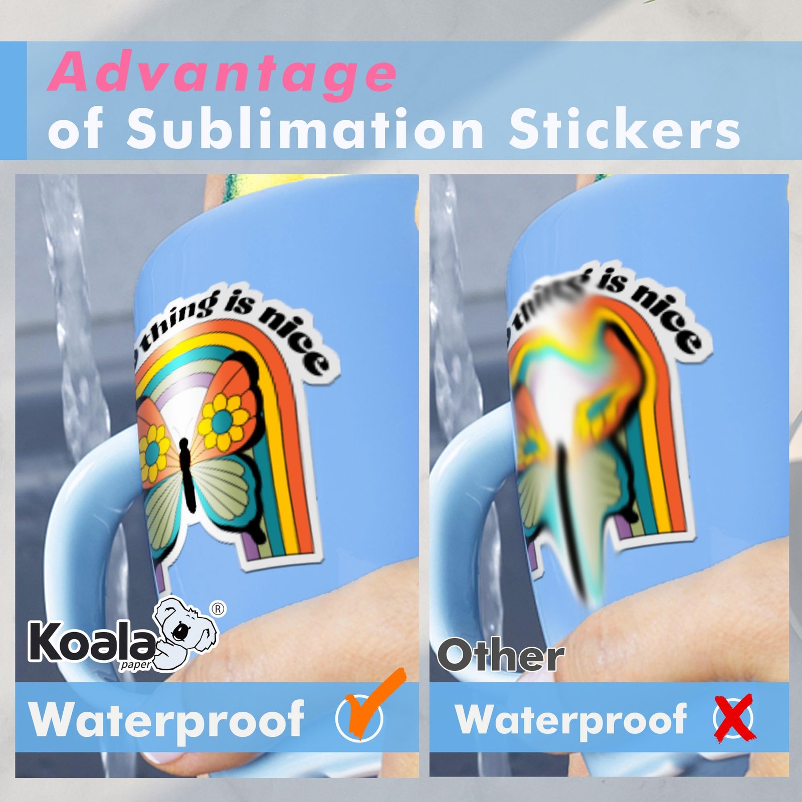 KOALA Sublimation Sticker Paper Glossy White Waterproof Vinyl 8.5×11 inch 25 …