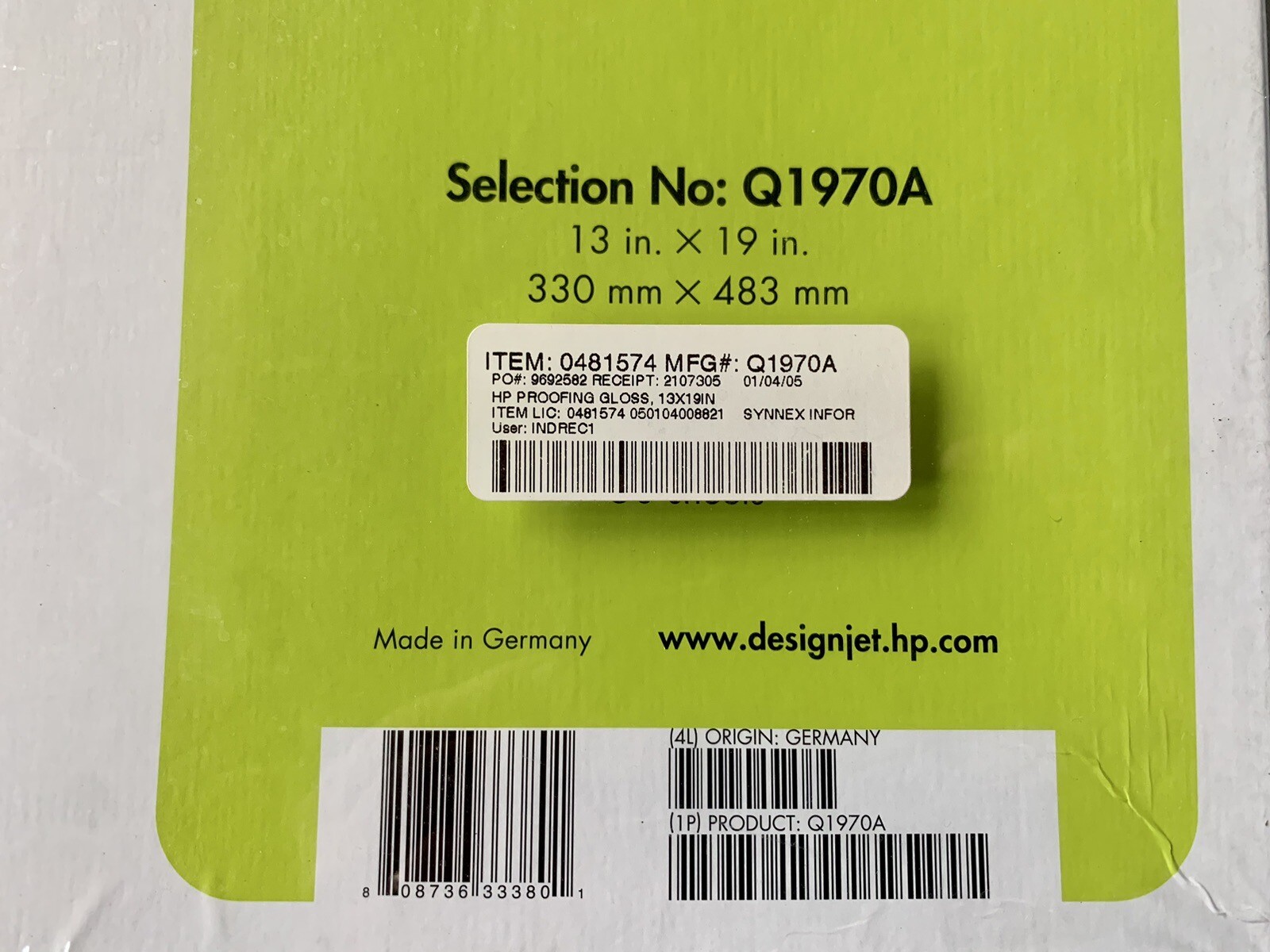 HP DesignJet Proofing Gloss Q1970A Sealed Box 50 Printing Sheets 13″x19″ OOP NOS