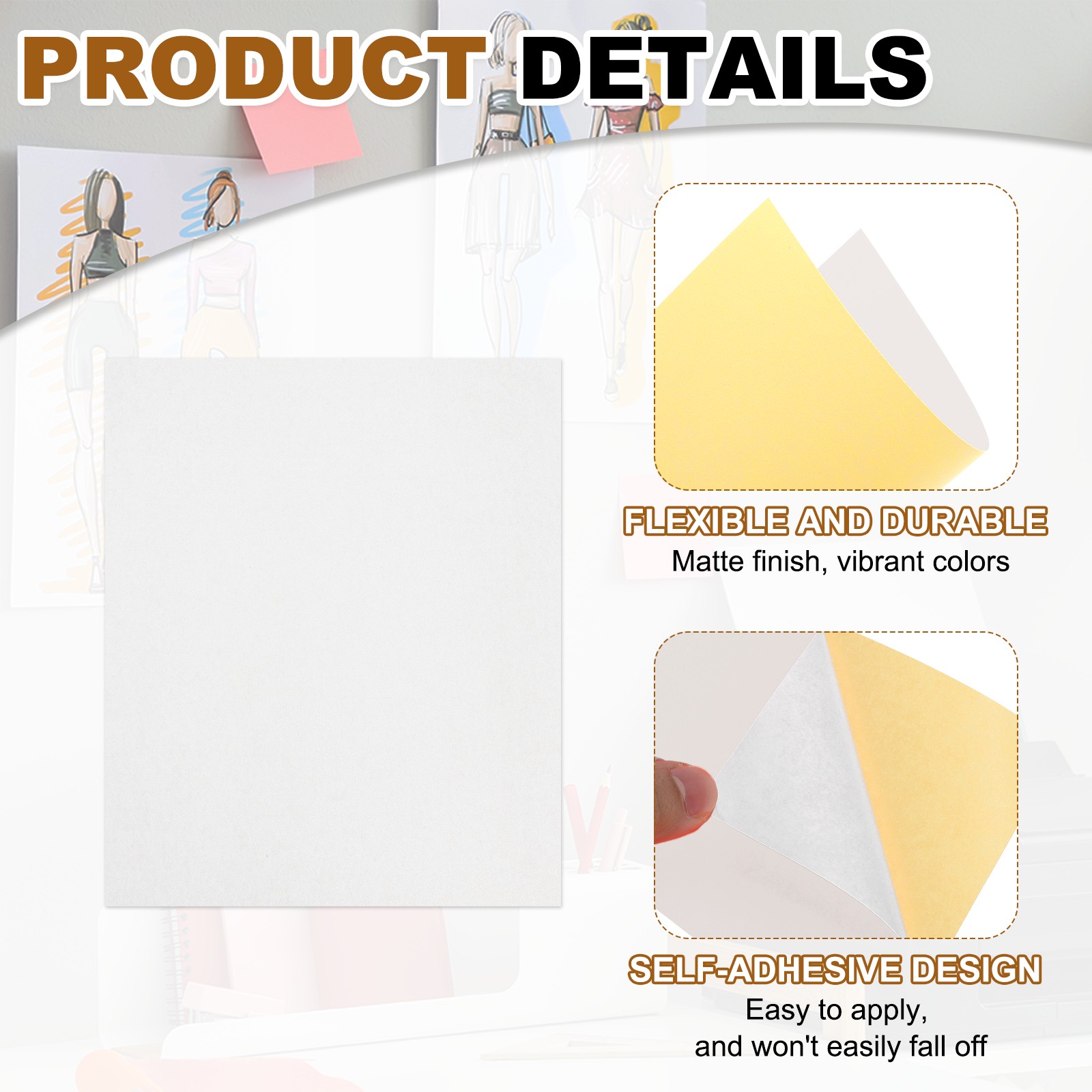 30 Sheets Printable Self Adhesive Sticker Paper for Laser Printer, White