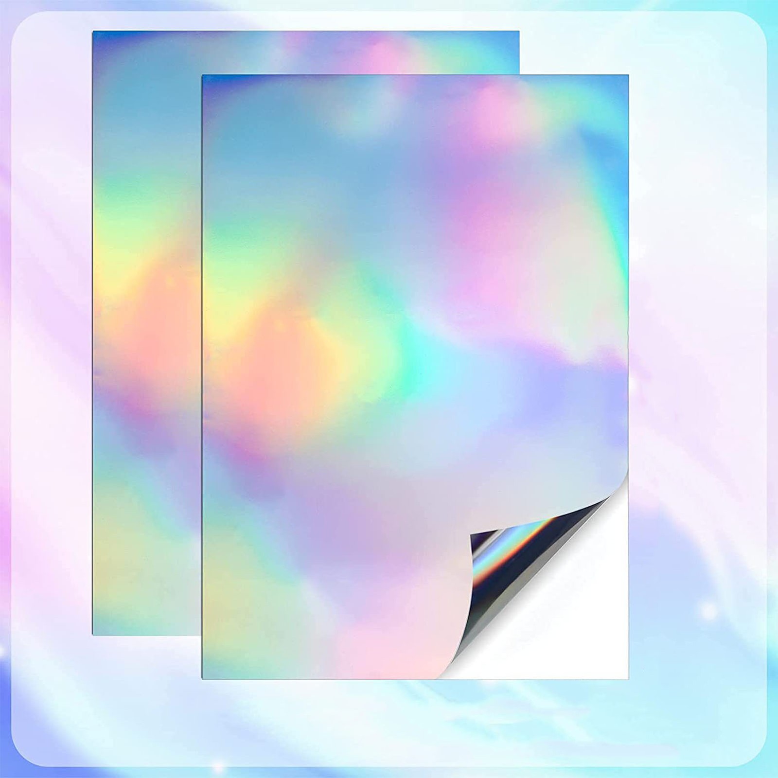 20Pcs Holographic Sticker Paper A4 Waterproof