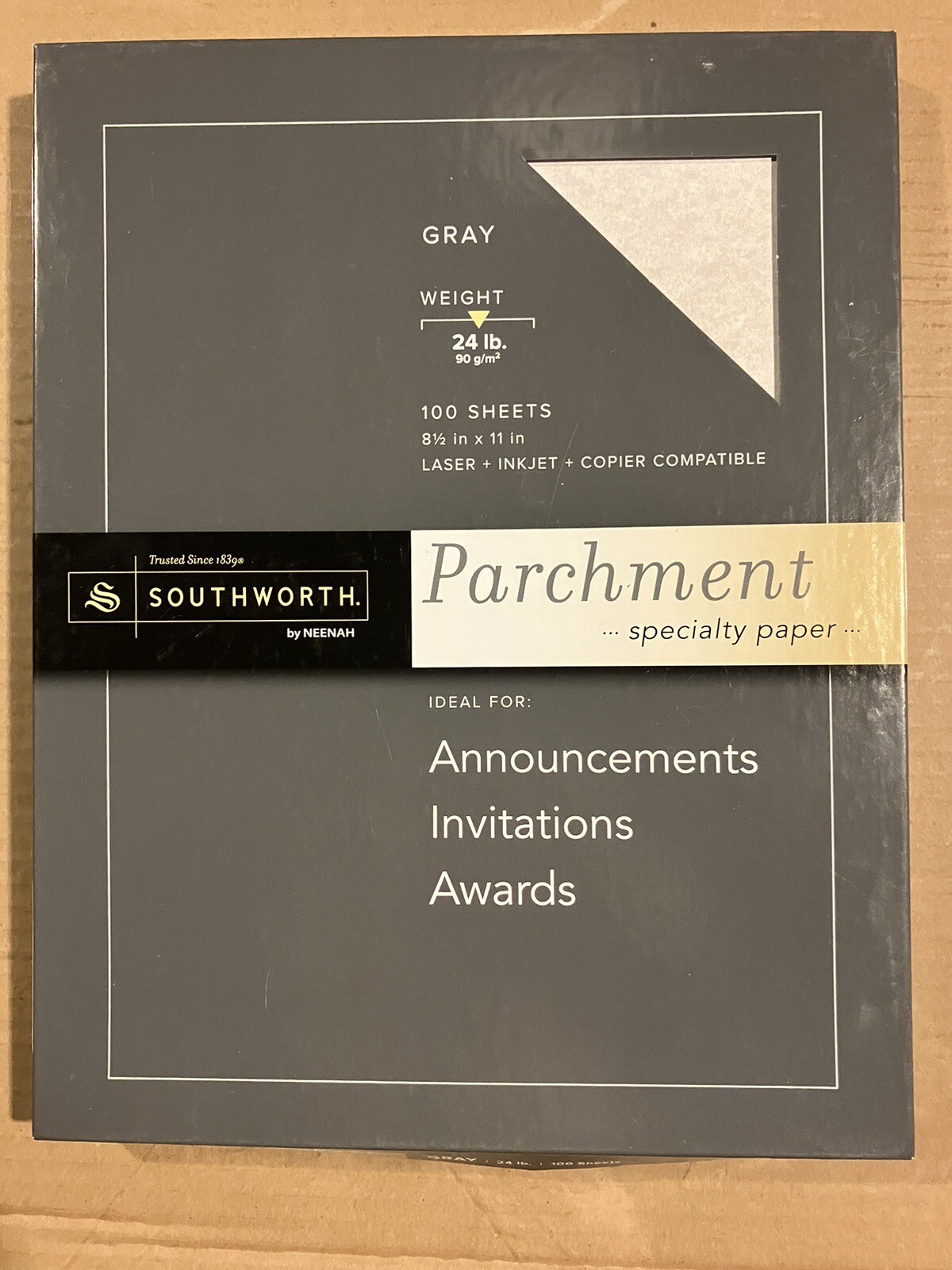 Southworth Gray Parchment Paper 24 lb 8.5 x 11 in 100 Ct. NEW Print Copy Quality