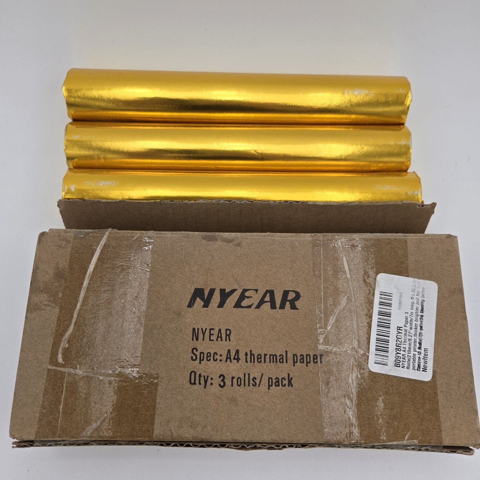 NYEAR A4 Thermal Paper 3 Rolls 210mm 8.27 width 7m 3 Roll White Thicker Brighter