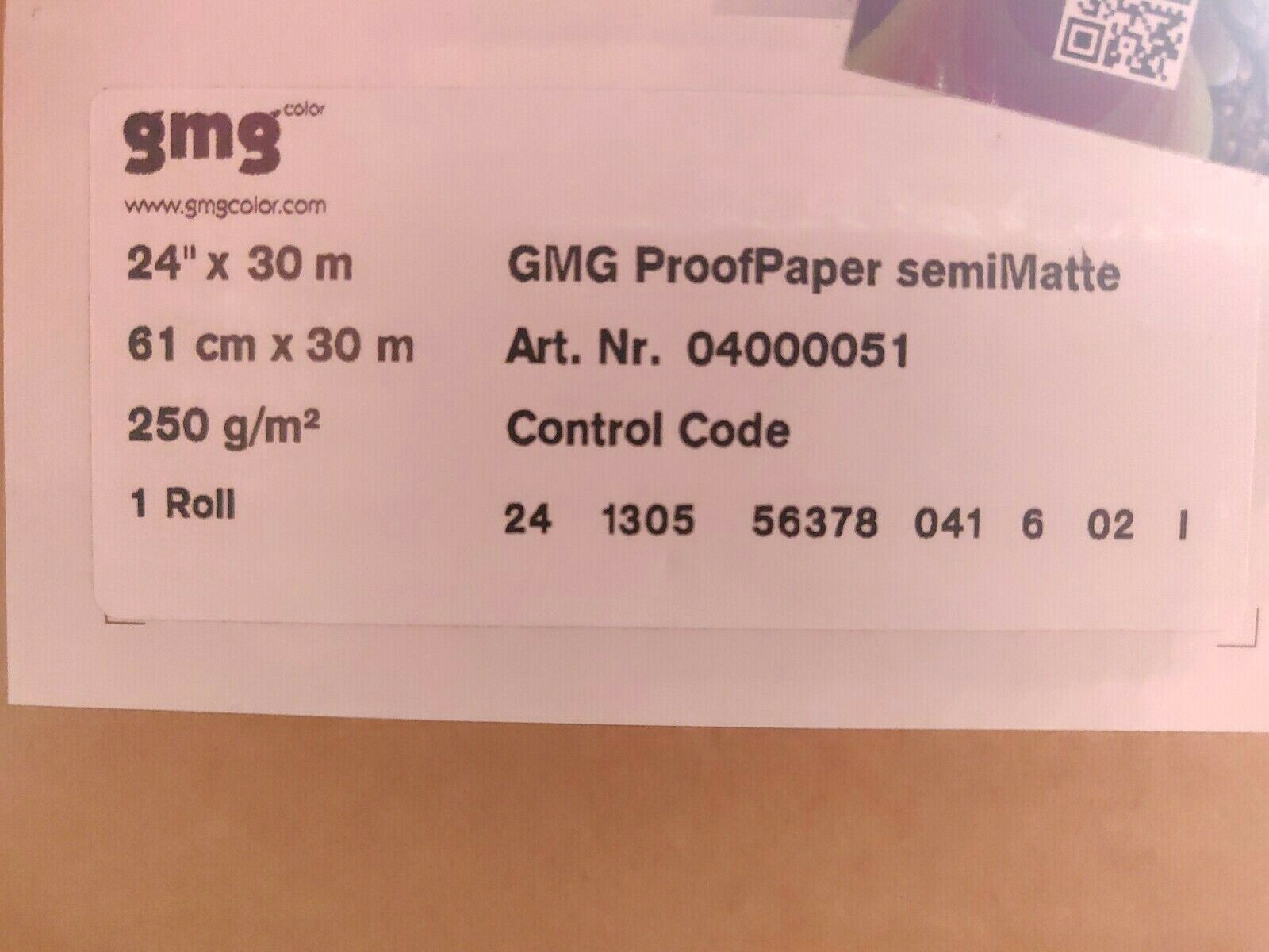 GMG ProofMedia SemiMatte 250 gsm Proof Paper Roll – 24″ x 98′ – Proofing Media