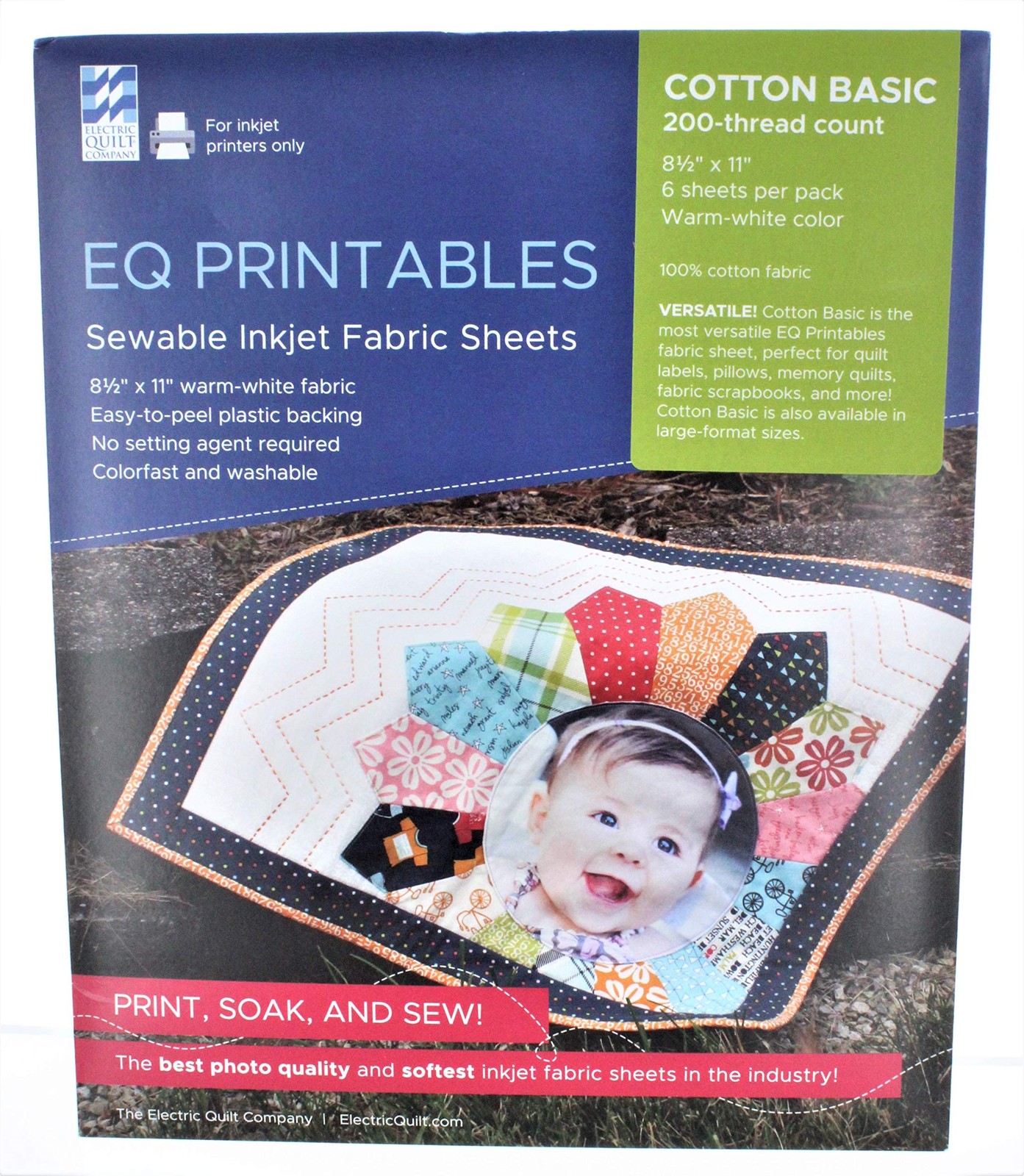 EQ Printables Inkjet Fabric Sheets Printing Sewing Art Patchwork DIY Crafts