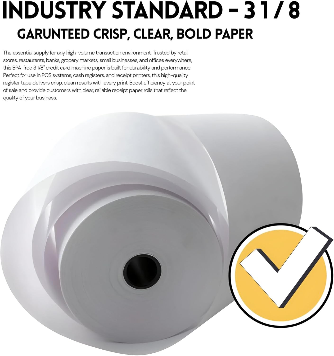(20 Rolls) 3 1/8 x 200ft’ Thermal Paper Rolls BPA-Free 80mm white