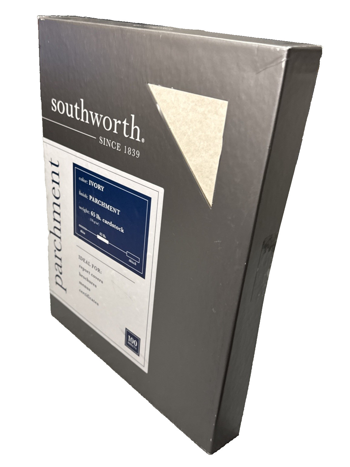 Southworth Parchment Paper 65 lb Ivory 100 Bright 8.5 x 11 400 sheets
