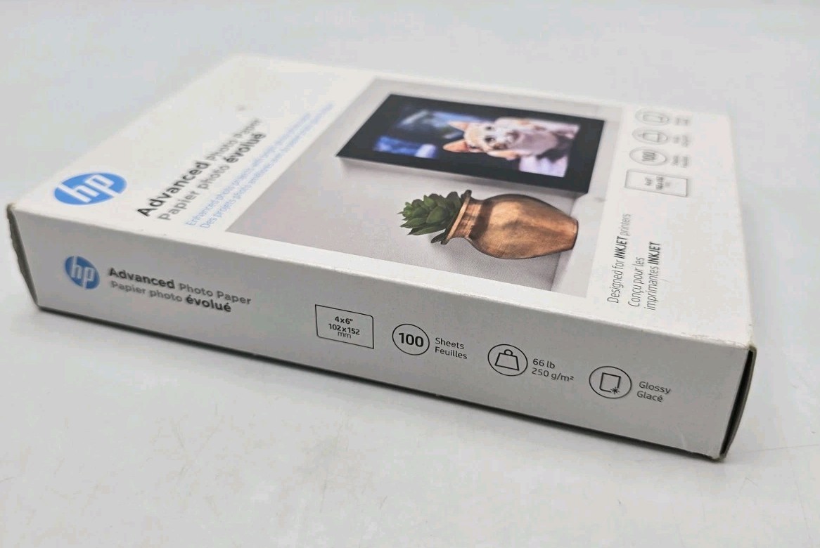 HP Advanced Photo Paper Glossy InkJet 4″×6″ 100 Sheets Q6638A NEW FACTORY SEALED