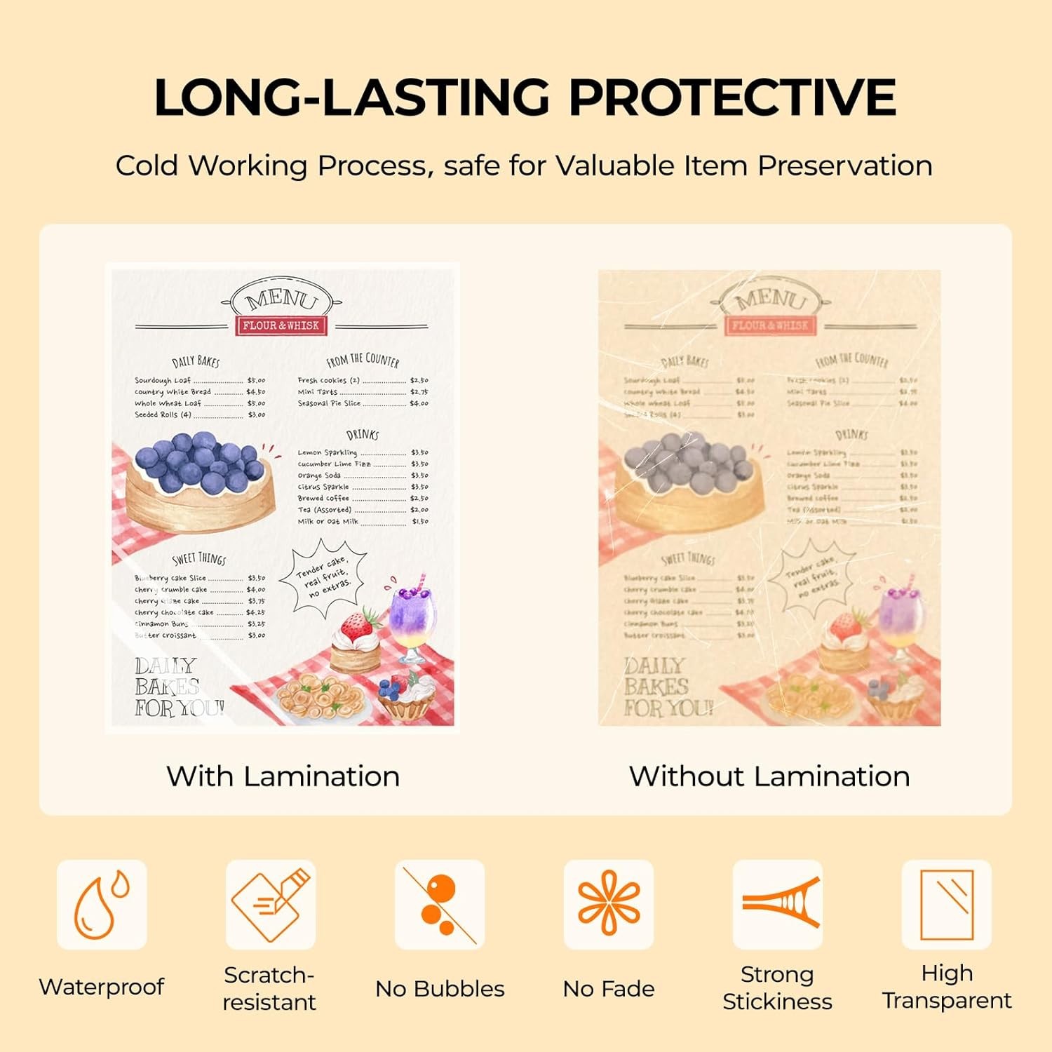 Self Adhesive Laminating Sheets – 50 Sheets, 4mil, 9 x 12 Inches Self Laminating