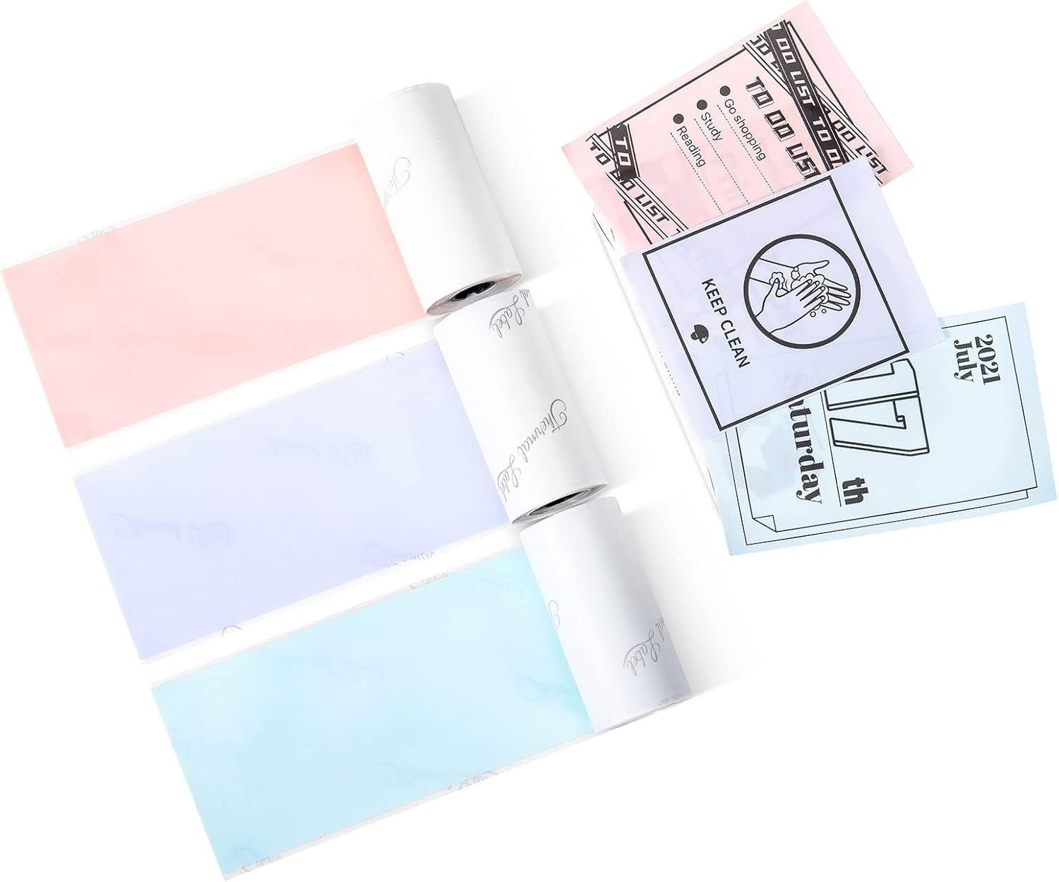 3 Rolls of 50mm Glossy Thermal Sticker Paper – Compatible with T02/M02 Printers