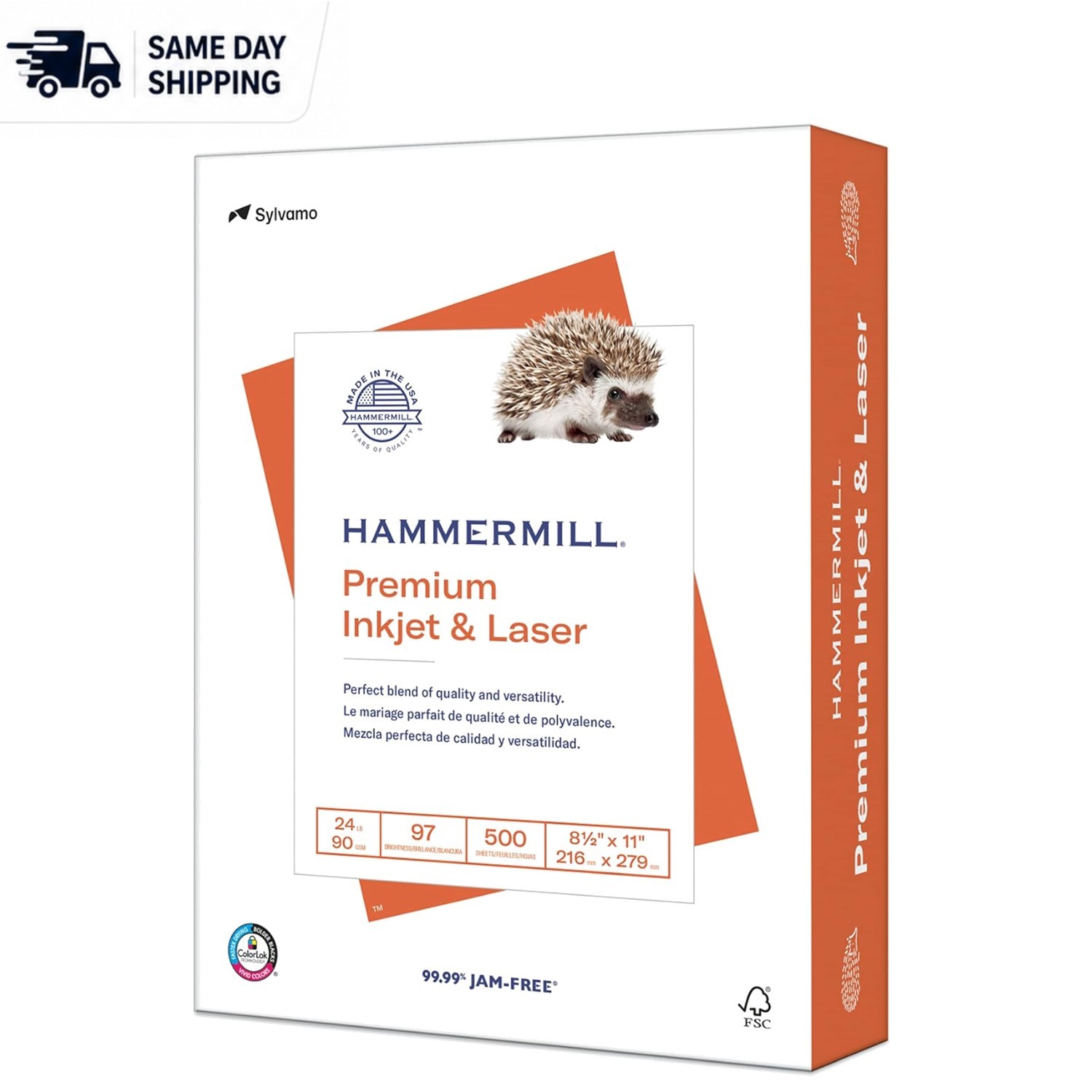 Professional 24lb Inkjet & Laser Printer Paper – 97 Bright, 500 Sheets, 8.5×11