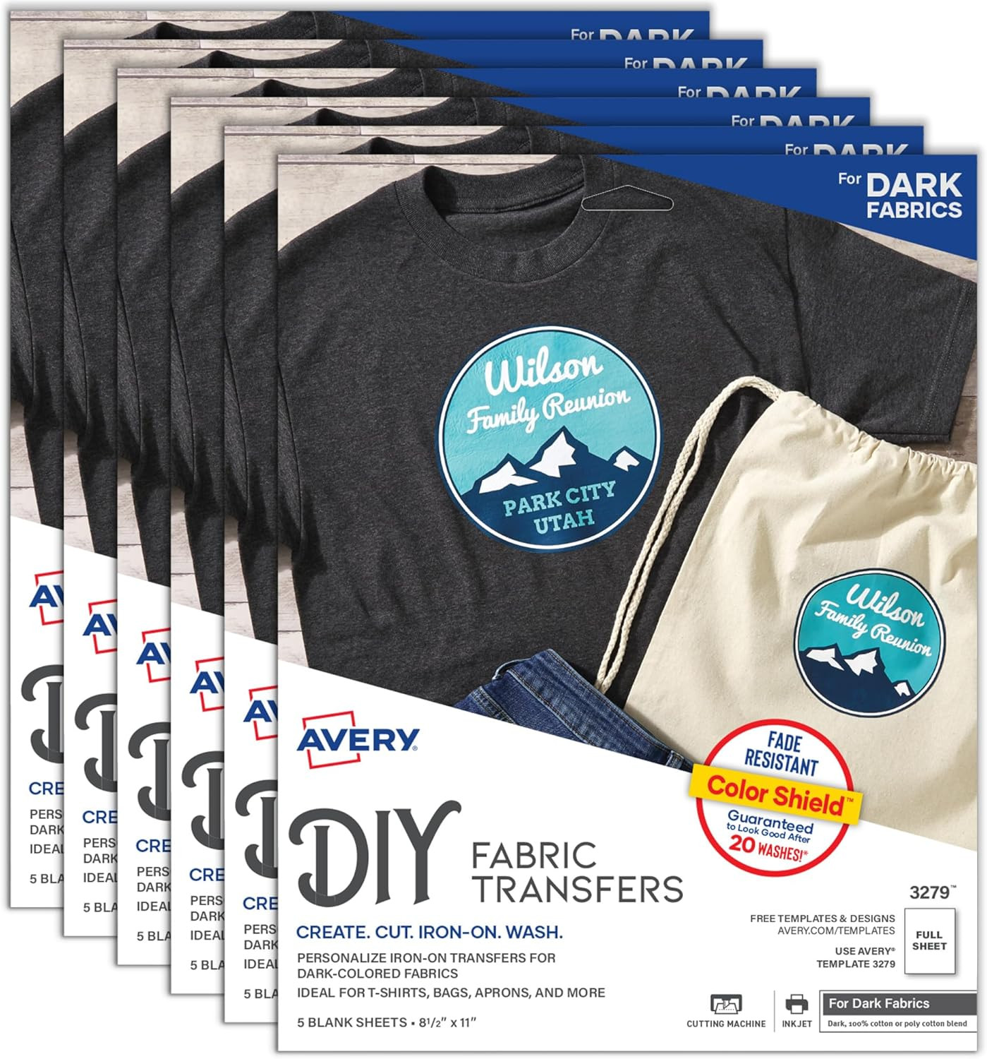 Printable Heat Transfer Paper for Dark Fabrics 8.5″ X 11″, Inkjet Printer Compat
