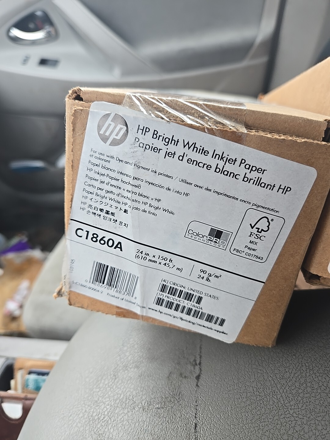 GENUINE OEM HP C1860A Bright White Inkjet Paper 4.7mil 24″x150′ 24 lb