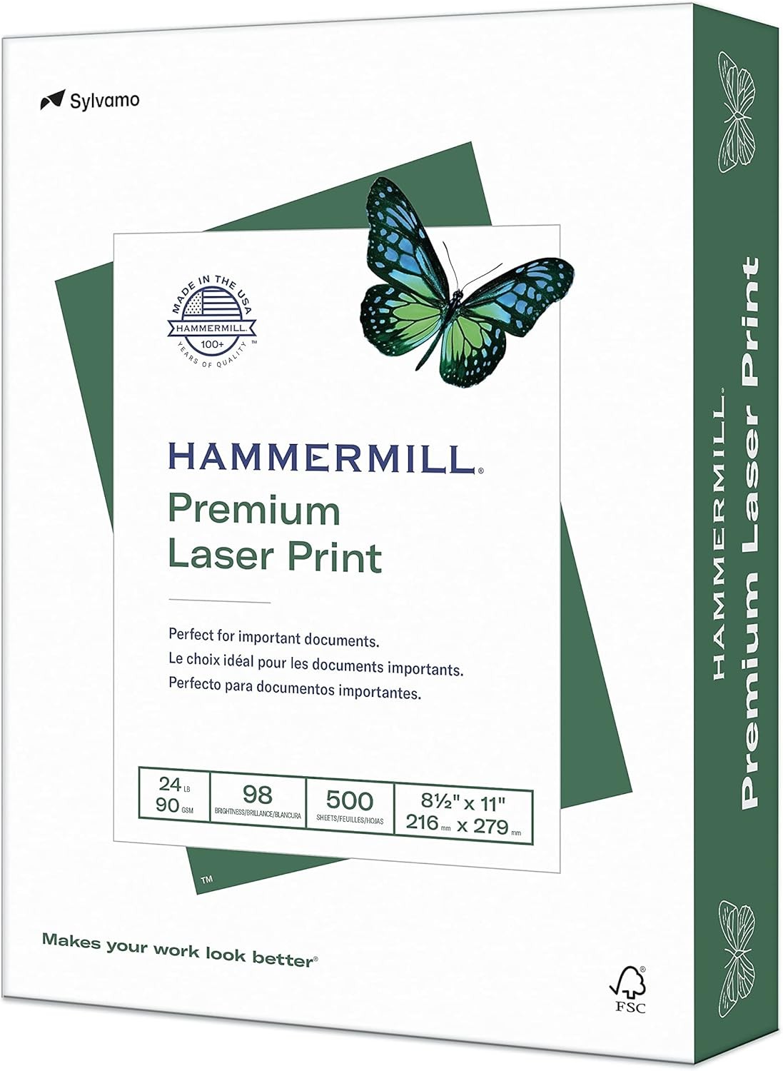 Hammermill Printer Paper, Premium Laser Print 24 lb, 8.5 x 11-1 Ream (500 Sheets