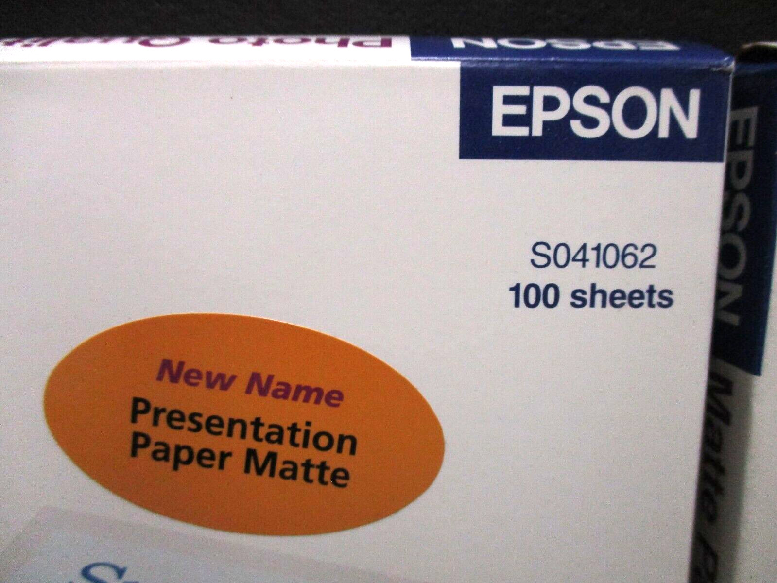 Epson Matte Paper 8 1/2×11″ ink Jet Paper 2 boxes S041257 & S041062 new old stoc