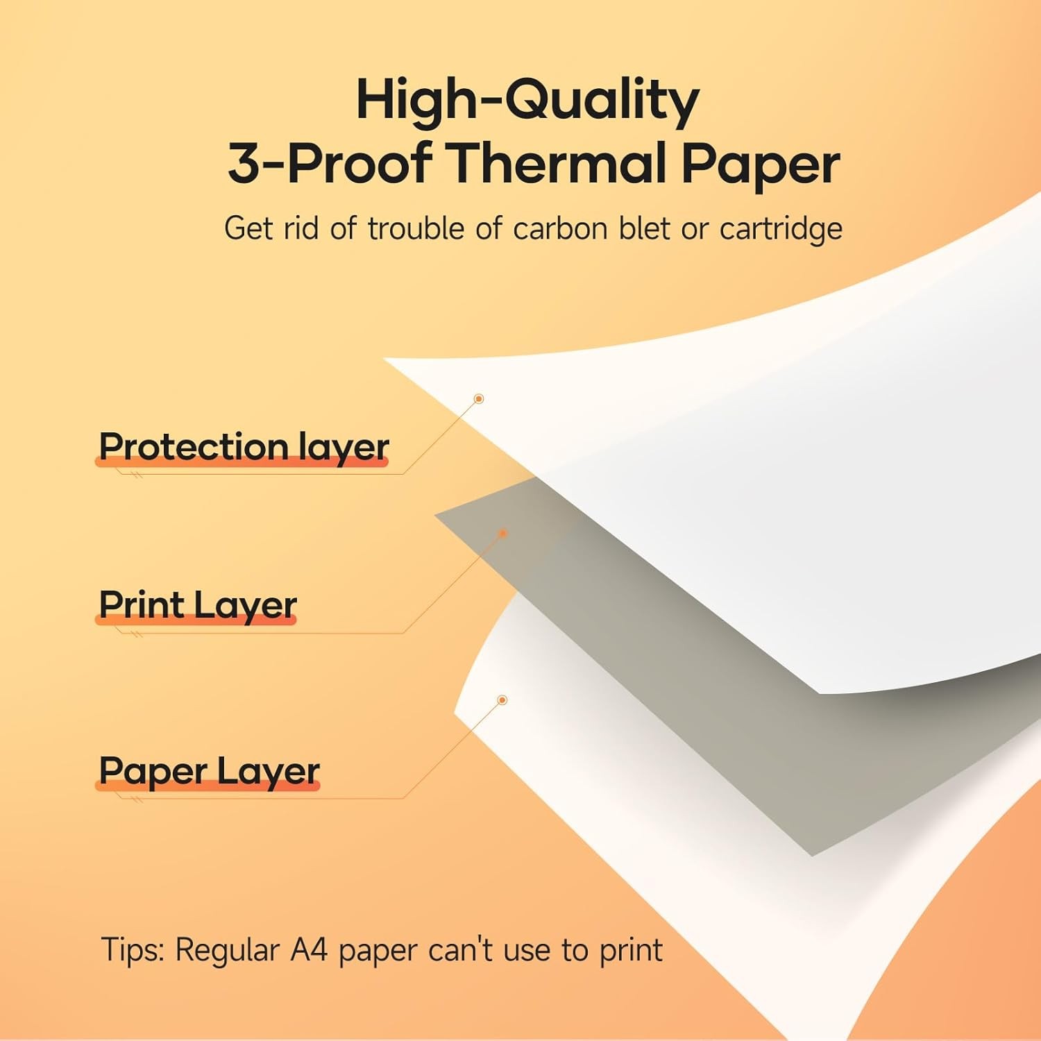 200 Sheets Folding Thermal Paper Thermal Printer Paper 8.5 X 11 Portable Printer
