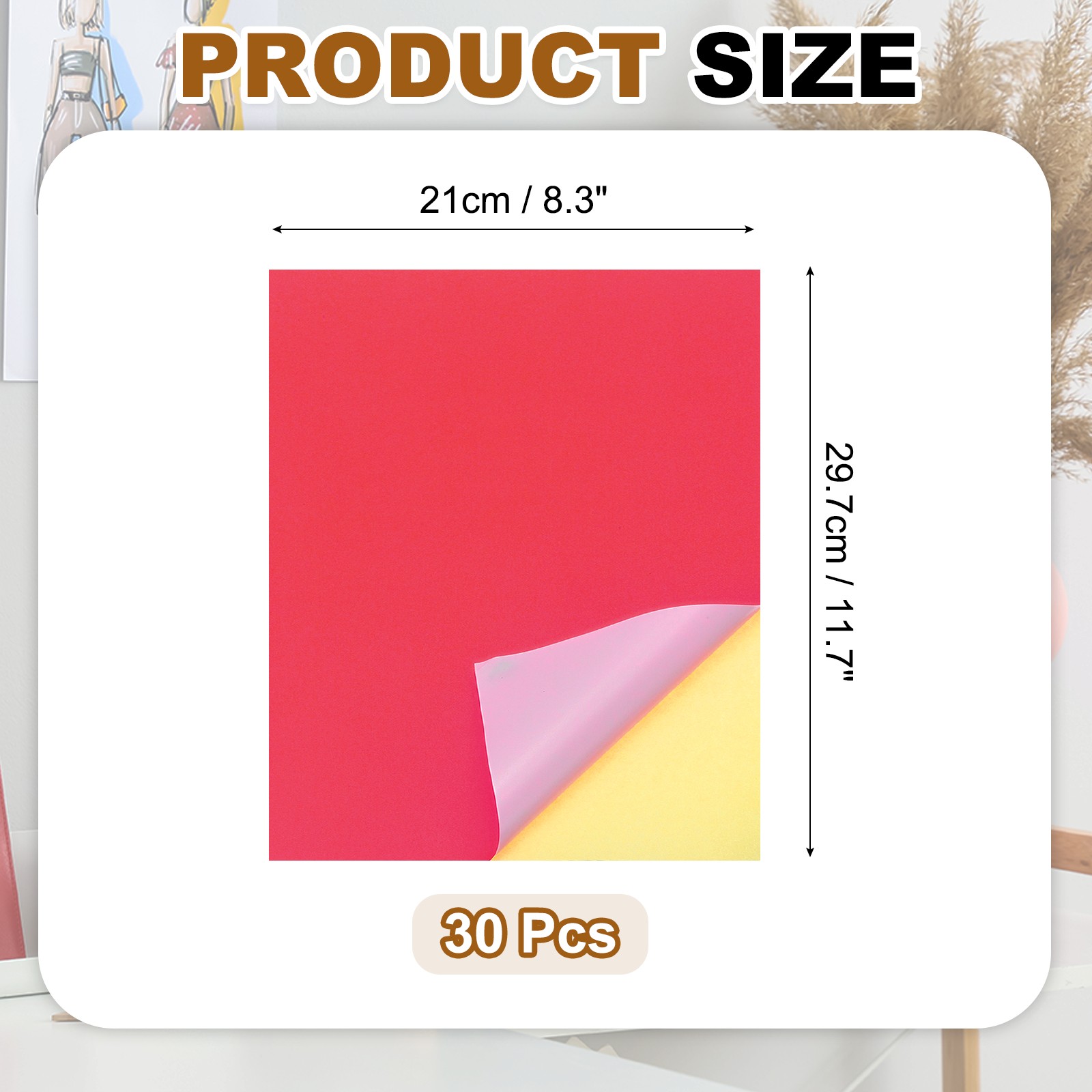 30 Sheets Printable Self Adhesive Sticker Paper for Inkjet Printer Red