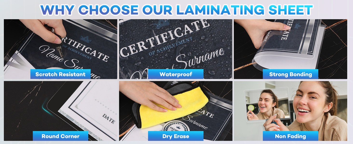 200 Pack Laminating Sheets, 3 mil, 8.9″ x 11.4″ Thermal Laminating Pouches