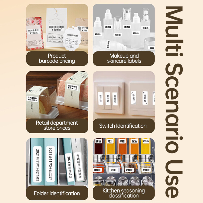 1 Roll Colored Self-Adhesive Thermal Label 12x40mm Printer Paper for D30 P11 Q1