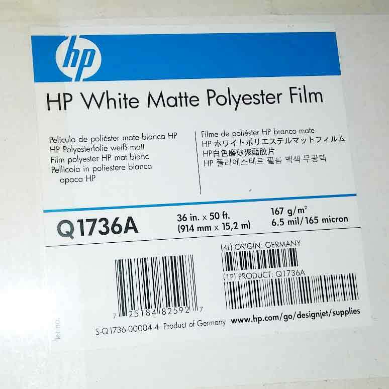 HP Q1736A – HP White Matte Polyester Film – 914 mm x 15.2 m – Paper Roll NP €232