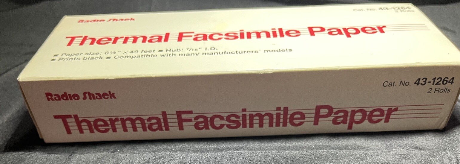 Thermal facsimile Paper Radio shack