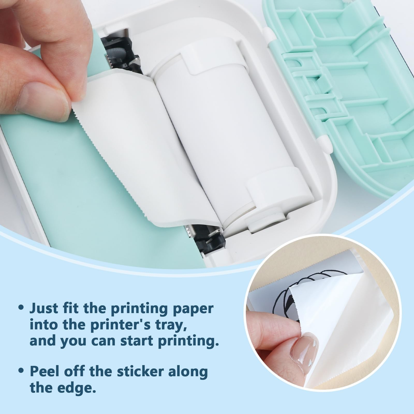 BYBOUS 12 Rolls 53mmx3.75m White Thermal Printer Paper, Mini