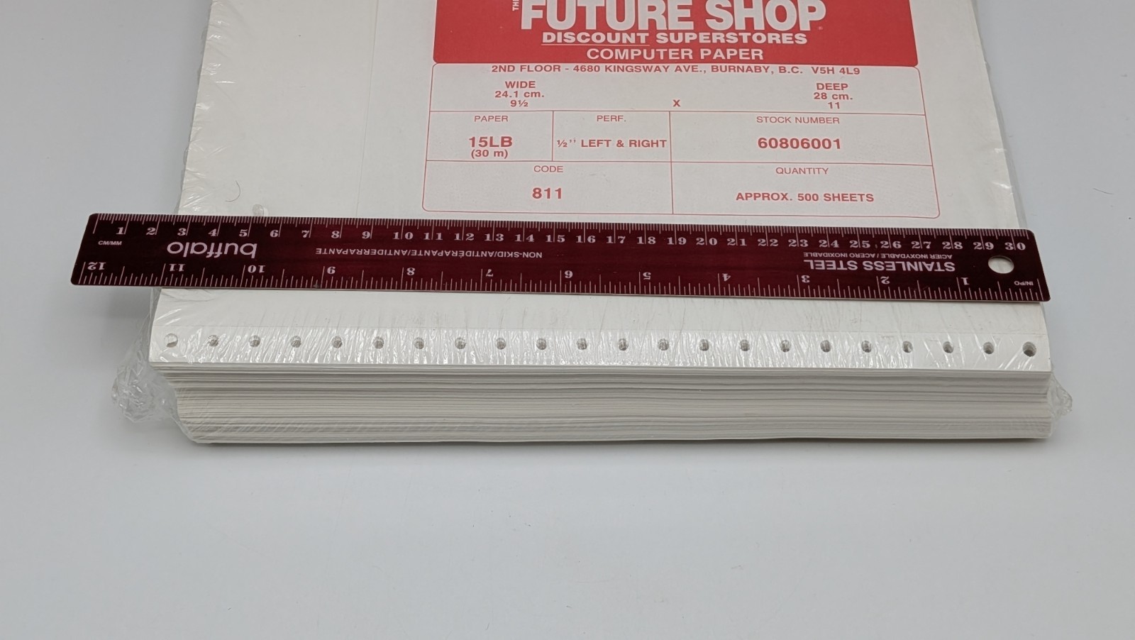 Vintage Dot Matrix Computer Paper 500 Sheets – Future Shop – New Sealed