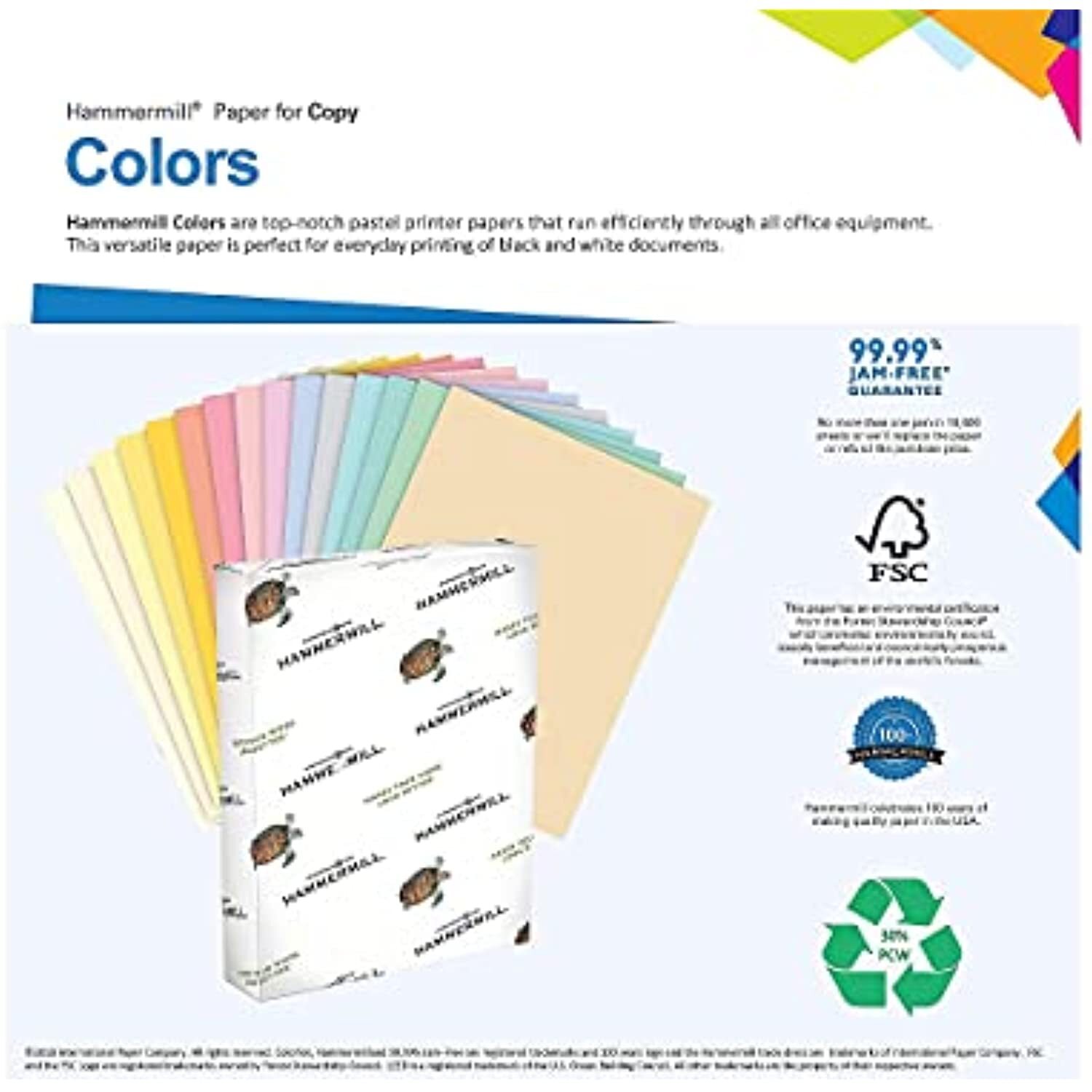 HAM103366 -GREEN Multipurpose Paper 20 lbs 8.5-inch x 11-inch 500 Sheets/Ream