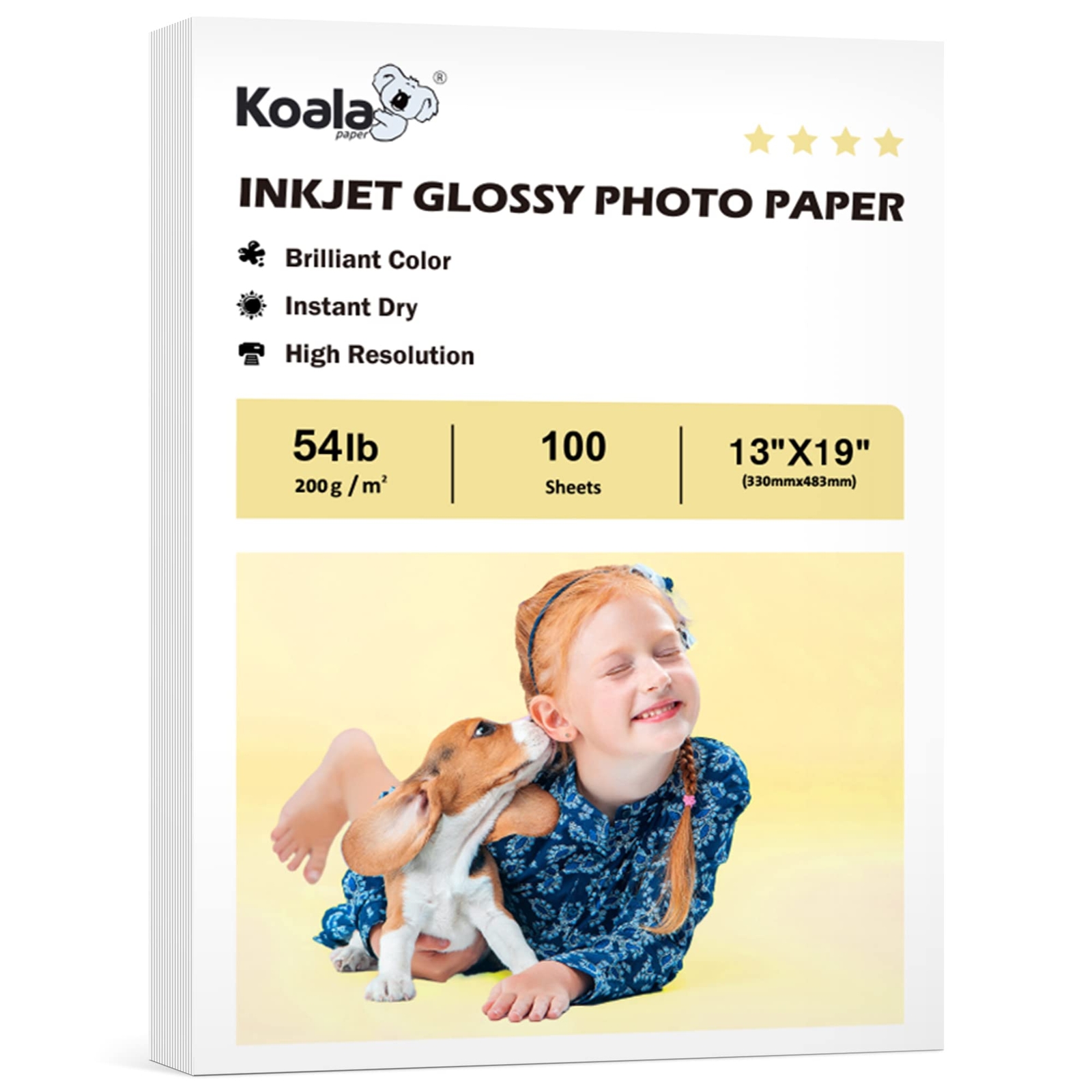 Koala Glossy Inkjet Photo Paper 13X19 Inches 54lb 200gsm 100 Sheets