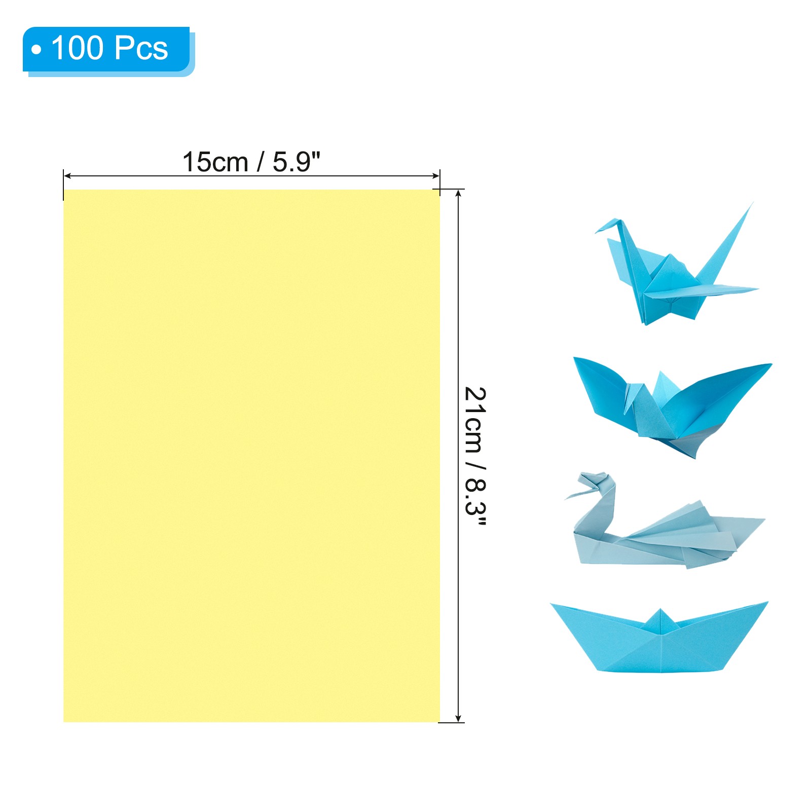 Light Yellow Color Copy Paper, 100 Sheets 8.3×5.9″ A5 70gsm