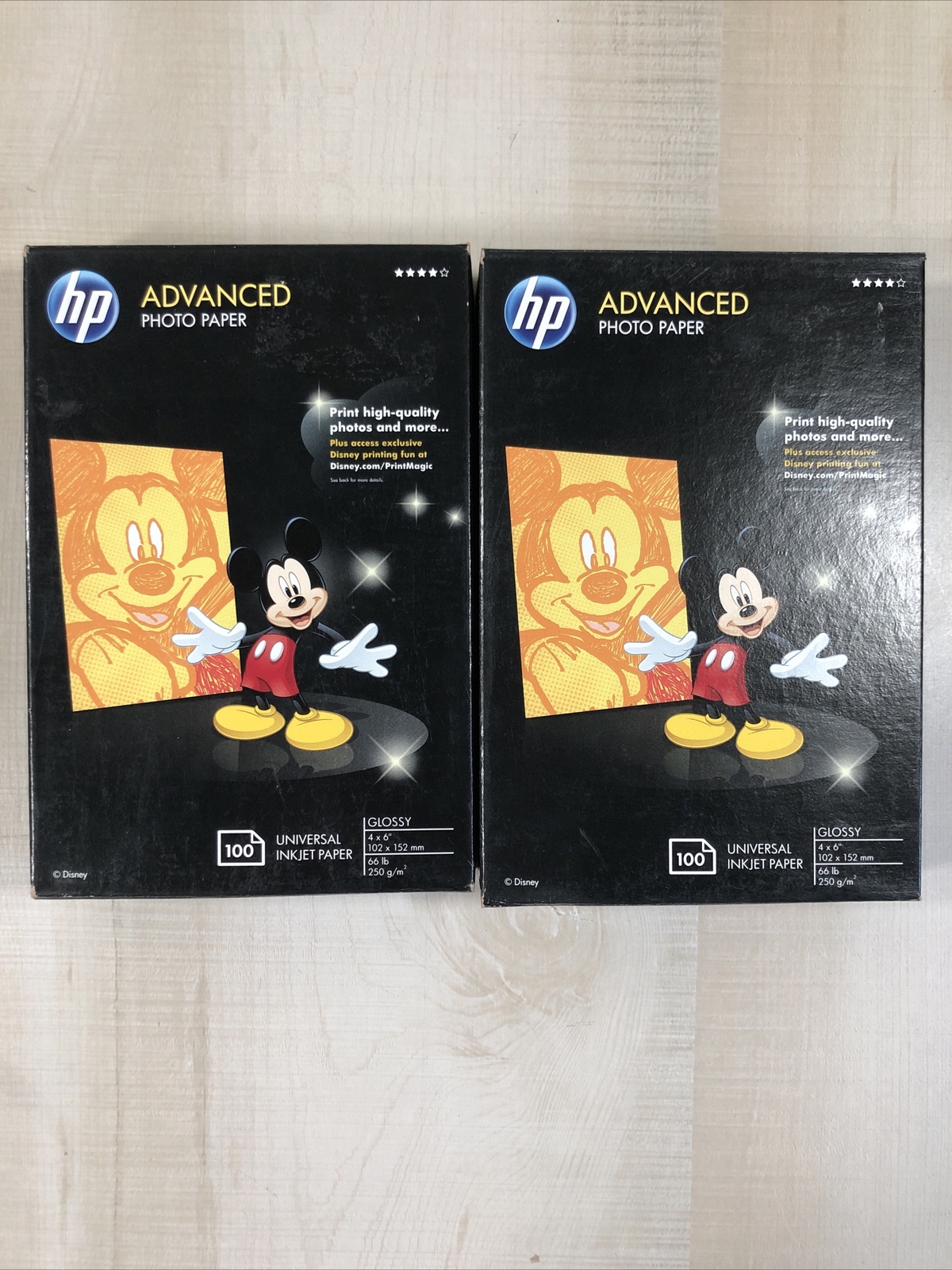 2 – HP Advanced Photo Paper 4×6 Glossy 100 ct. Copy Paper Inkjet Pictures NEW