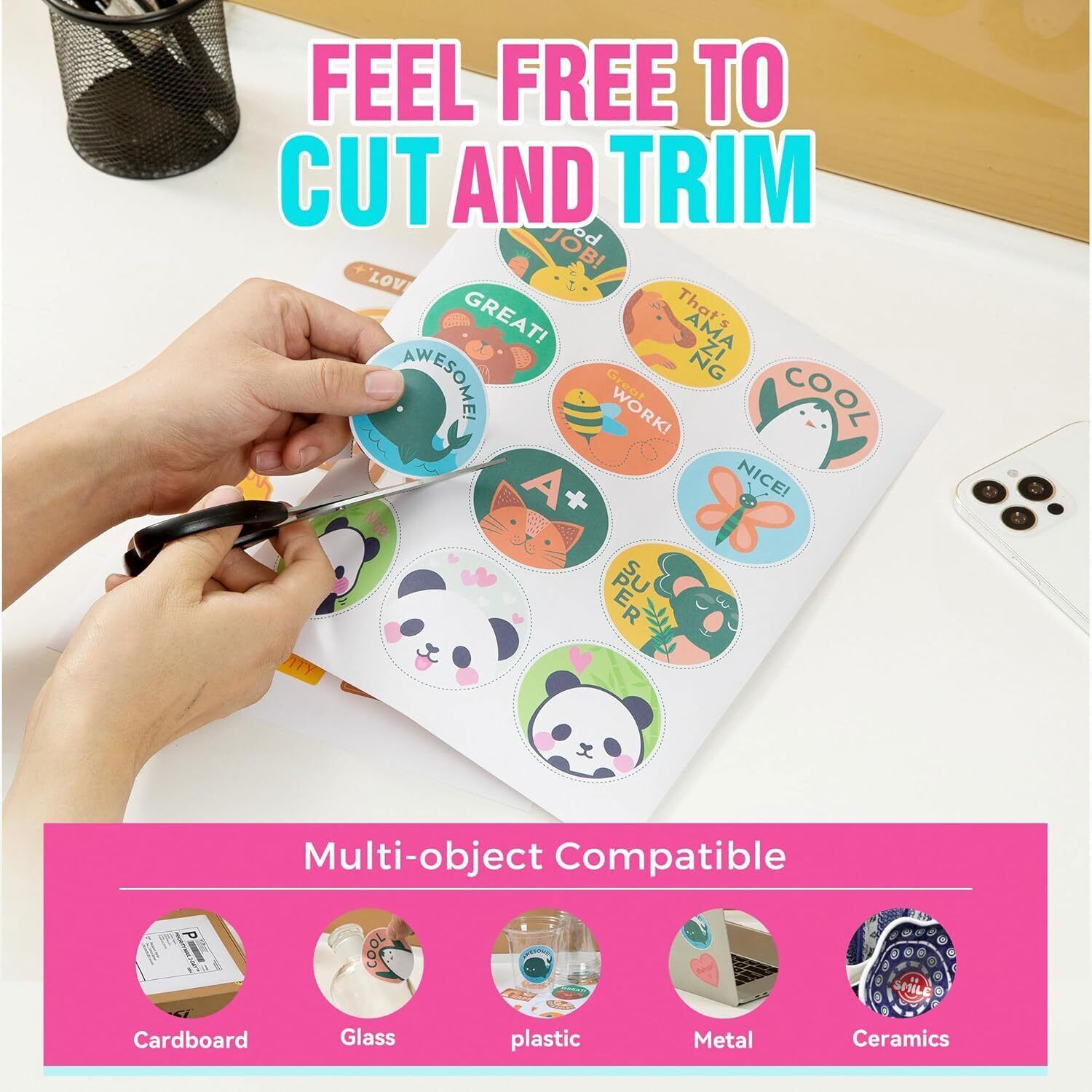 100PCS Sticker Paper Glossy Matte Clear Waterproof Printable Inkjet Laser