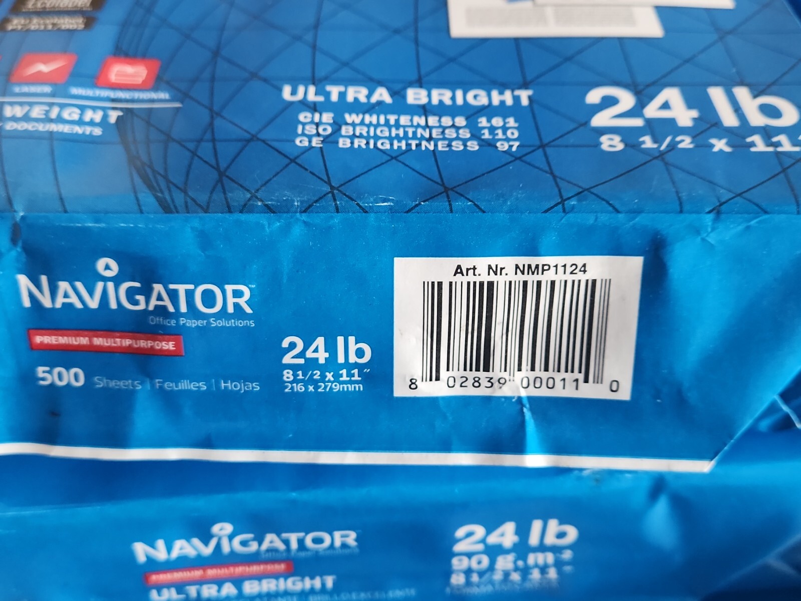1 x Navigator NMP1124 Copy & Multipurpose Paper – Letter – 8 1/2″ x 11″ – 24 lb