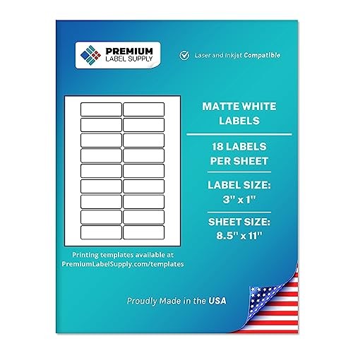 White Sticker Address Labels – 3″ x 1″ – Laser/Inkjet Compatible – 450 Labels