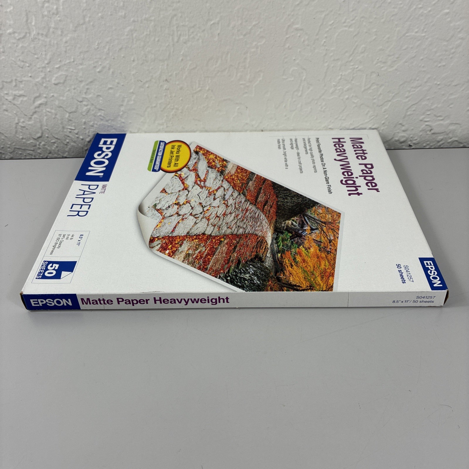 Epson S041257 Ink Jet Printer Matte Paper Heavyweight 50 Sheets Non-Glare Finish