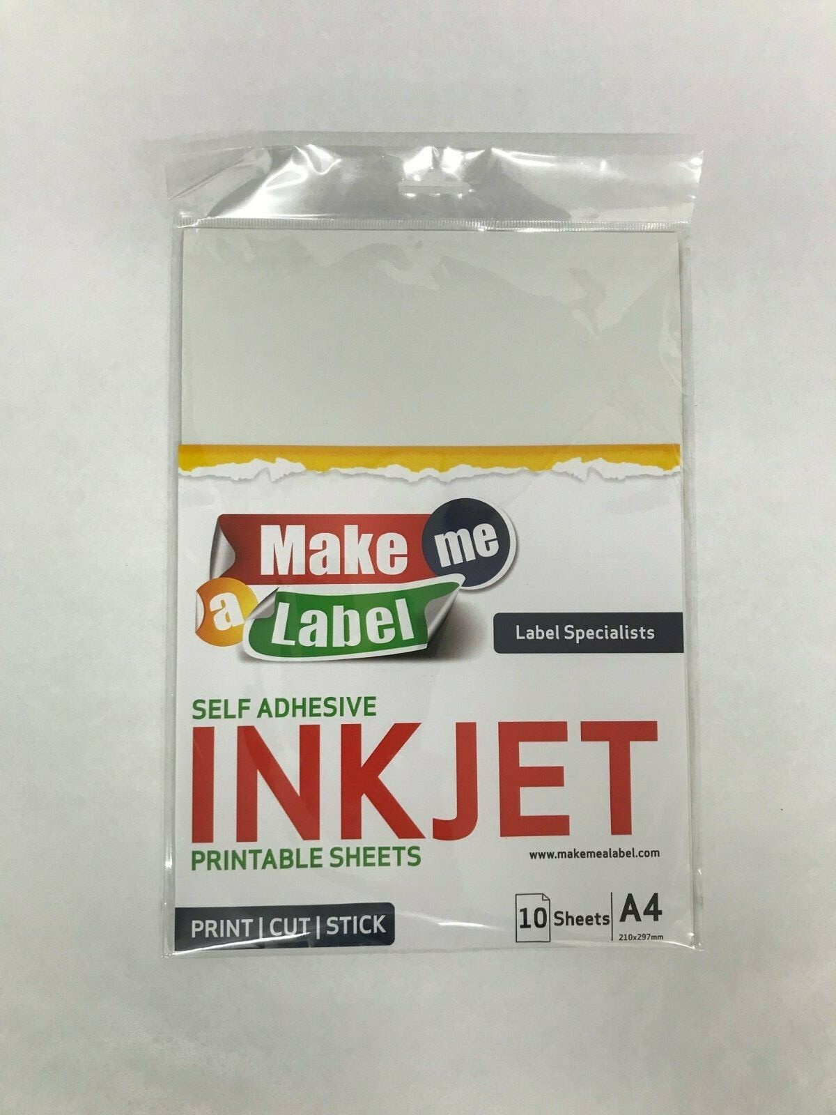 10 Premium Transparent / Clear A4 Self Adhesive Inkjet Printable Sticker Sheets