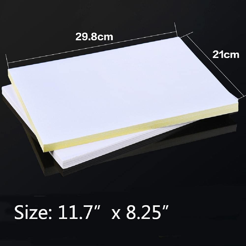A4 Matte Sticker , 50 Pcs Adhesive Sticker Label for Printer, White Matte, Dr…