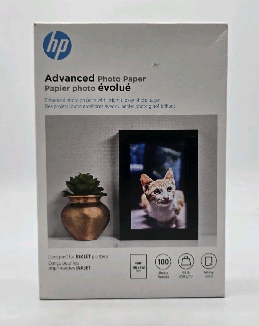 HP Advanced Photo Paper Glossy InkJet 4″×6″ 100 Sheets Q6638A NEW FACTORY SEALED