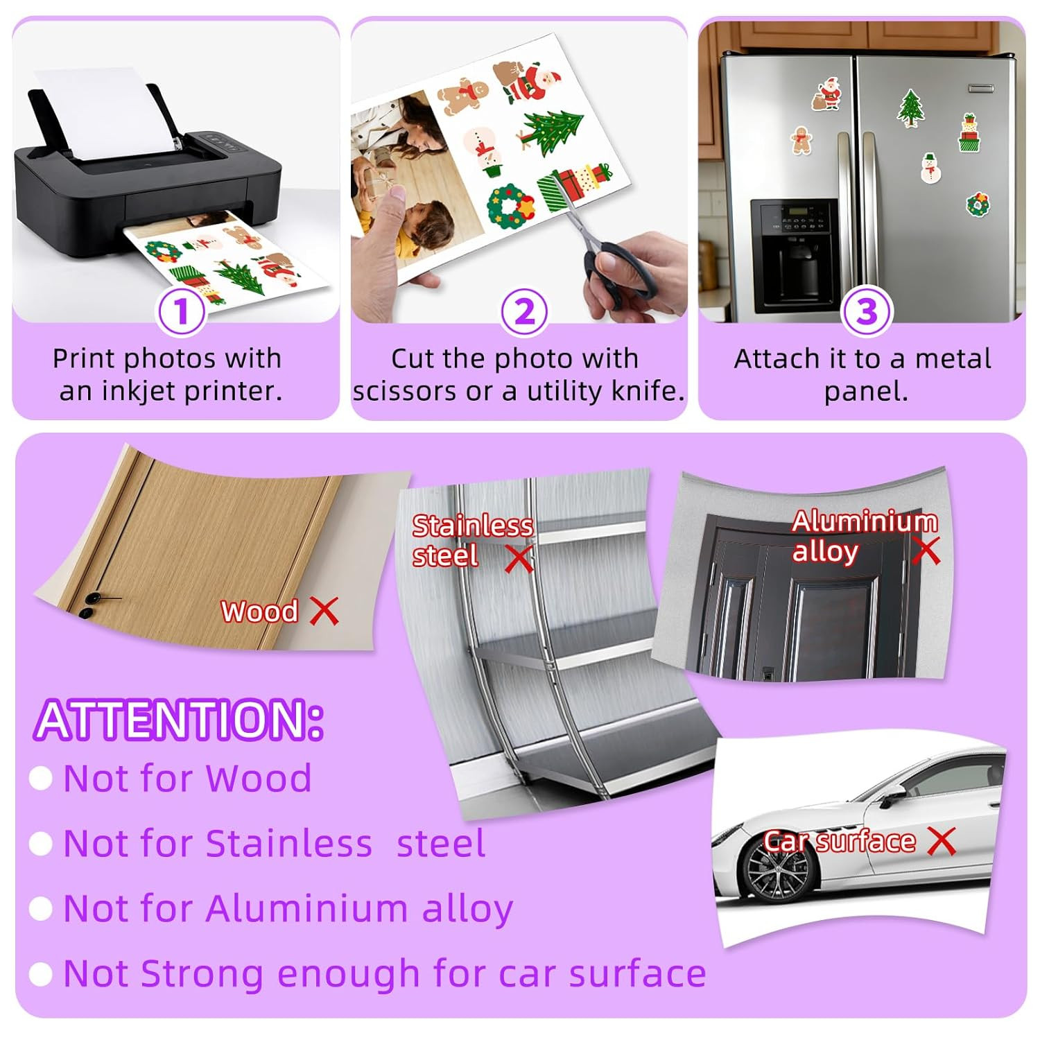 Printable Magnetic Sheets for Inkjet Printer,8.5″ X 11″(Pack of 16),12 Mil Thick