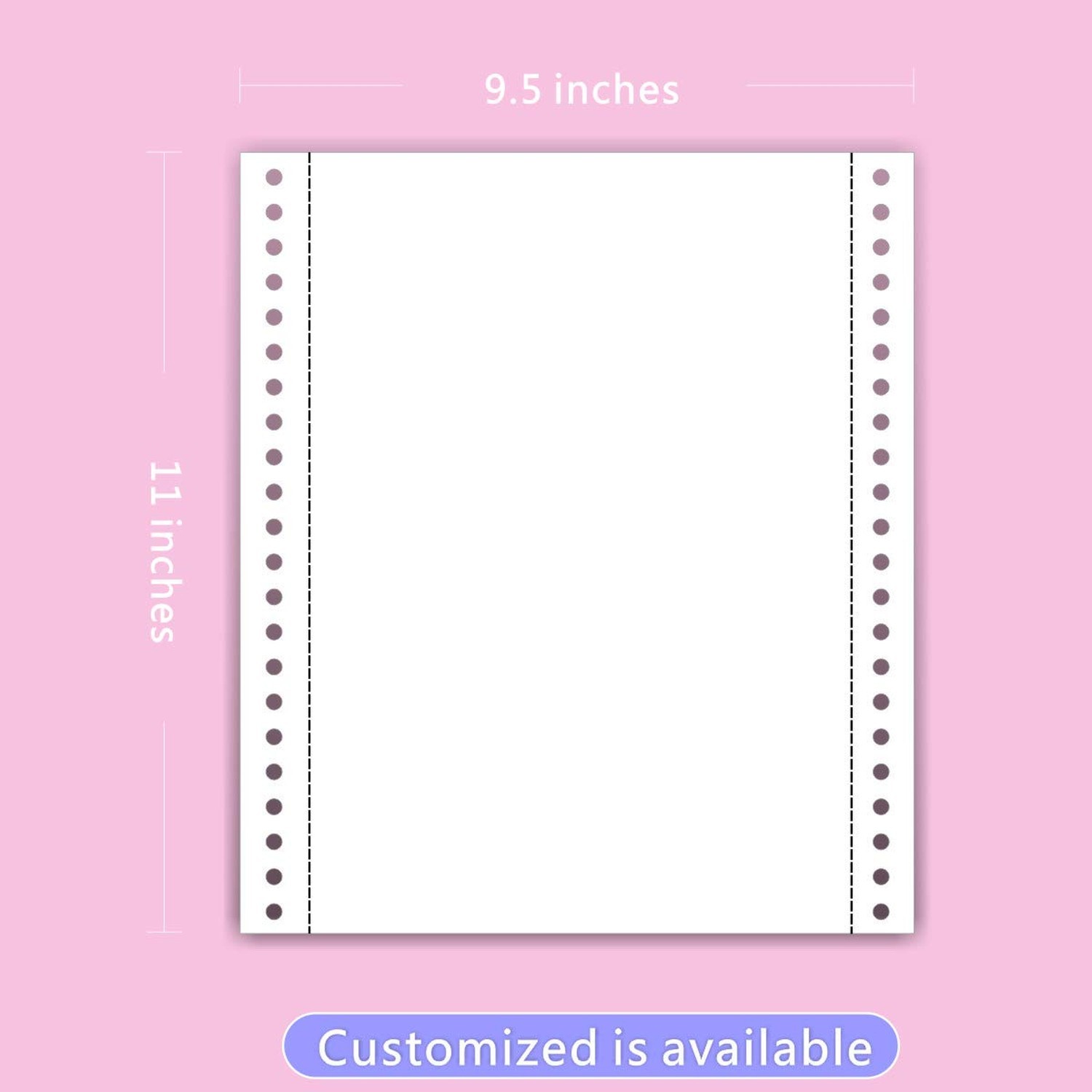 FirstZi Blank 9.5×11 Inches Continuous Feed Computer Paper Fanfold for Dot Ma…