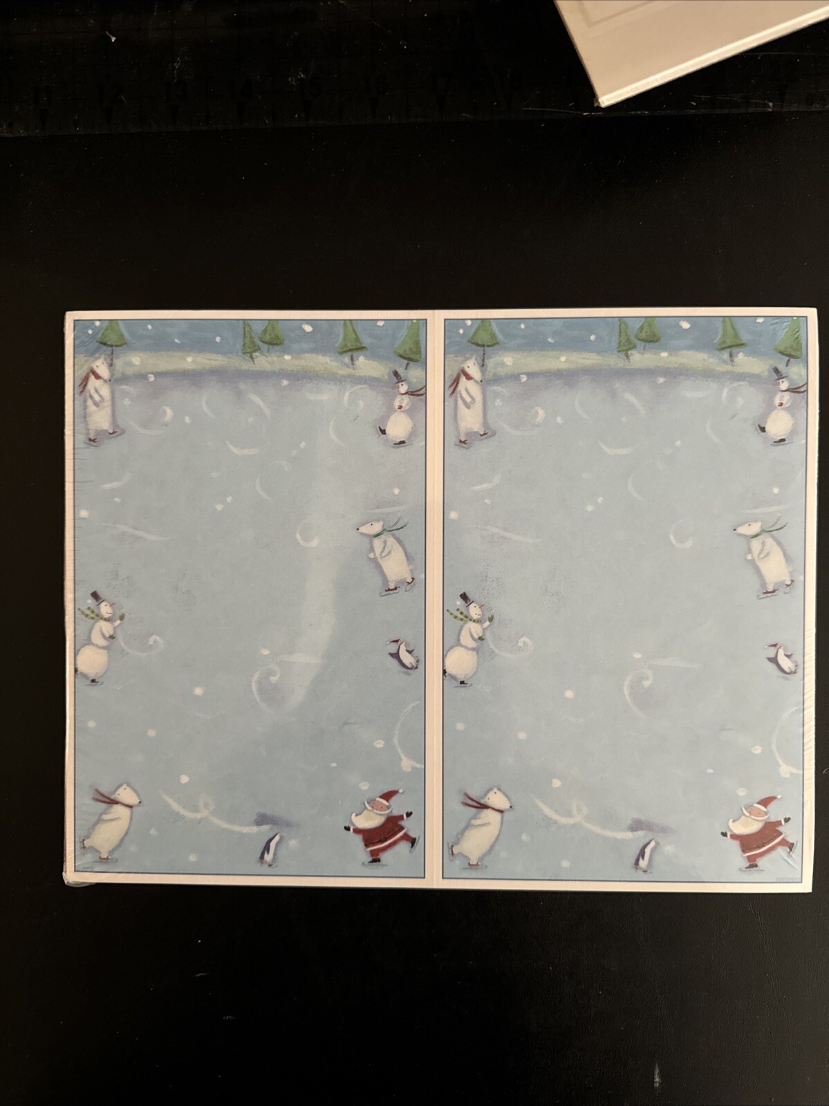 Designer Printable Cards, 2 Per Sheet And 25 Sheets. Winter Ice Skating (bx6)