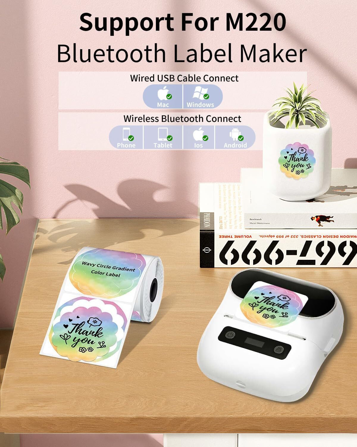 1 Roll Phomemo Circle Thermal Label Paper 1.96″ x 1.96″ for M110/M120/M200/M220