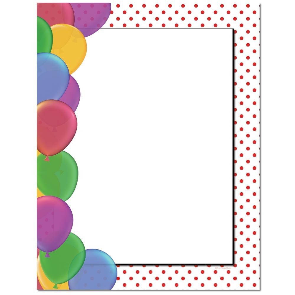 – Party Balloons 100 Pack – 8.5 x 11 Inch Printable Letterhead – Laser and In…