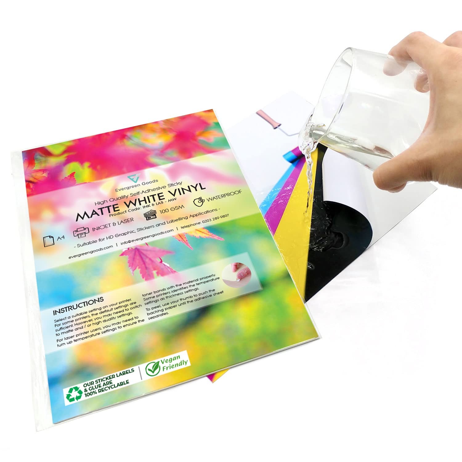 Evergreen Goods 20 Sheets Premium A4 Matte White Waterproof Vinyl PVC Self…