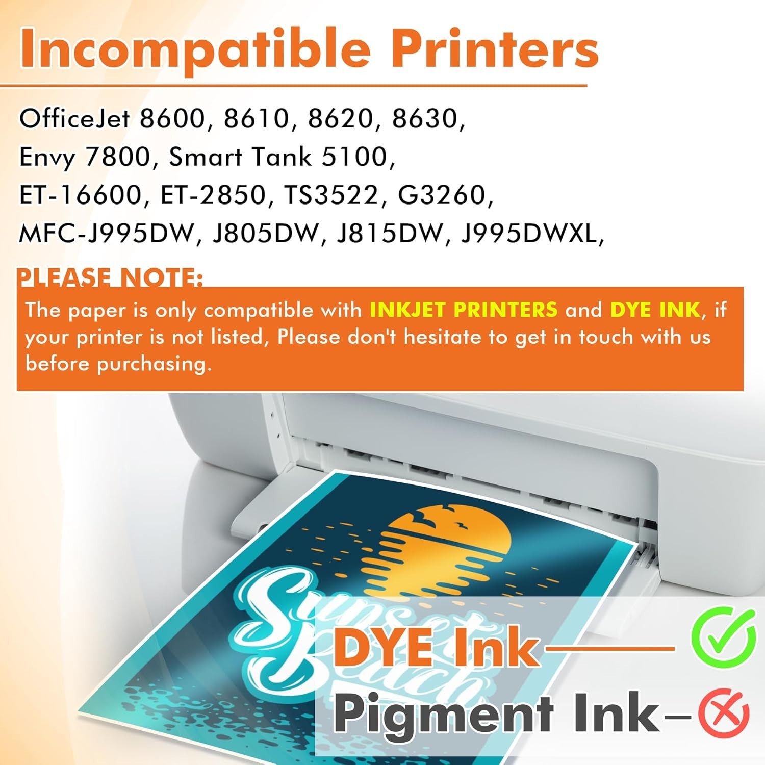 Compatible Inkjet Printer Paper 8.5×14 Inches Glossy 100 Sheets 115gsm
