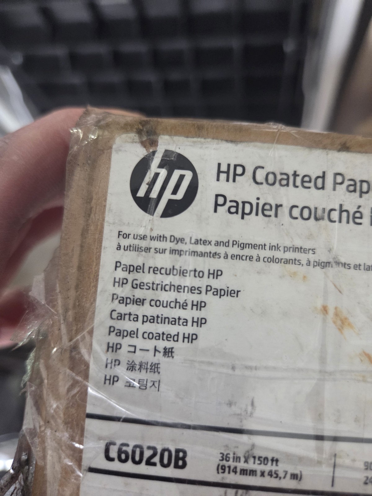 HP C6020B Designjet Inkjet Coated Large Format Paper 4.5 Mil 36″ X 150 FT -…