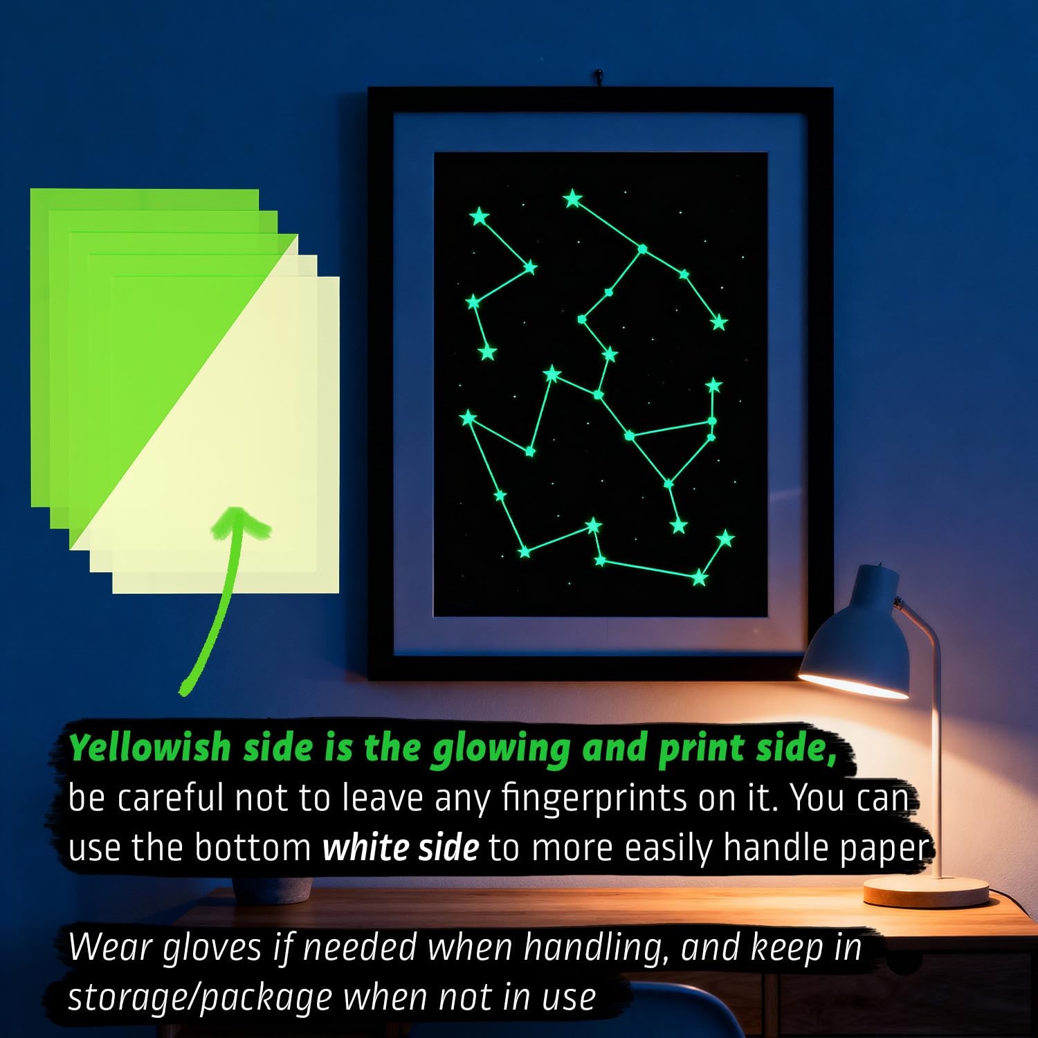 CISinks 5 Sheets A4 Glow in the Dark Printable Photoluminescent Paper – Recha…