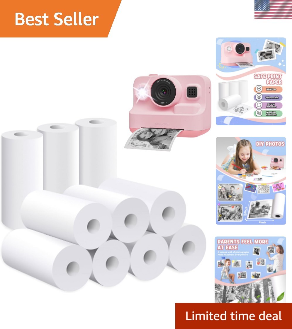 Printing Paper, Printing Camera Refill Thermal Paper 10 Rolls, BPA Free, 10 R…