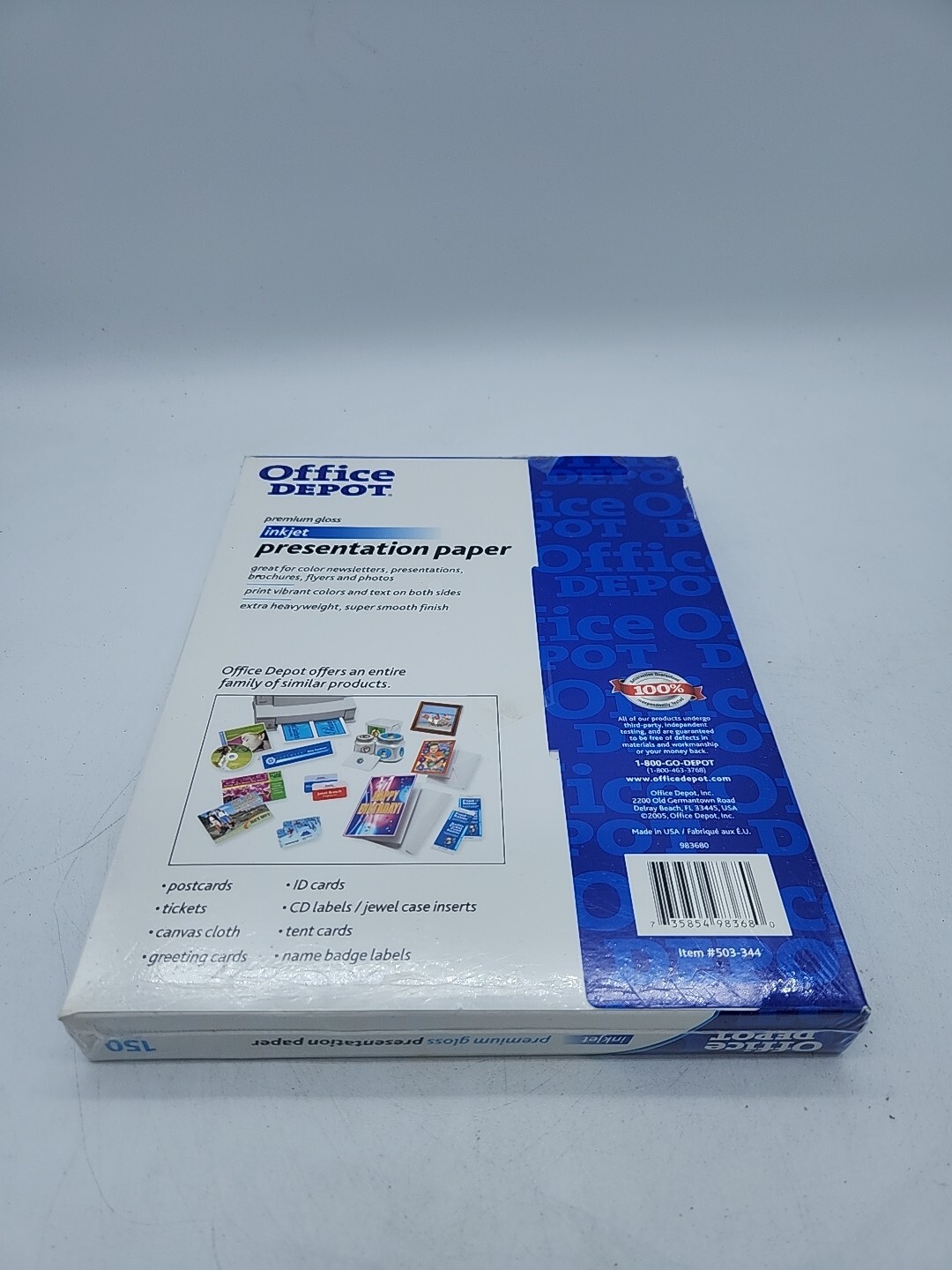Office Depot Premium Color High Gloss Presentation Paper 8.5″ X 11″ 150 sheets