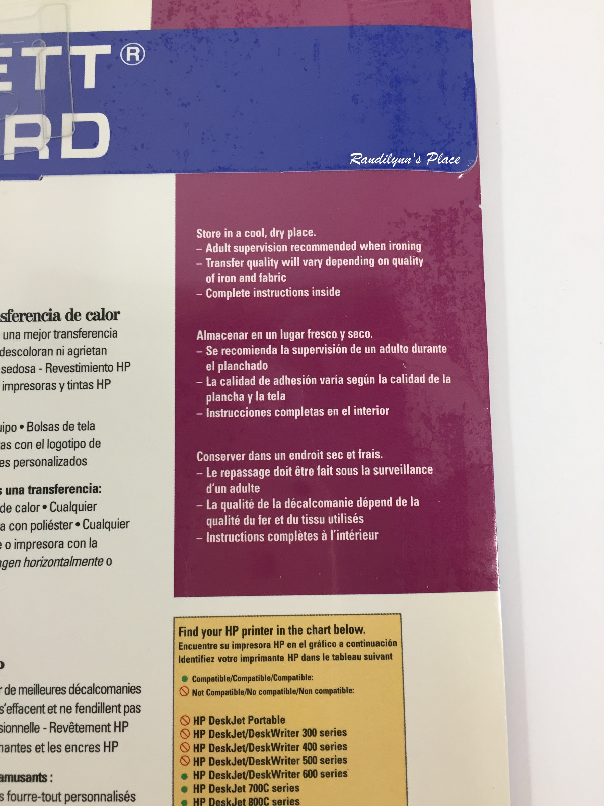 HP Hewlett Packard Inkjet T-Shirt Transfer Iron-On Sheets, Set of 10